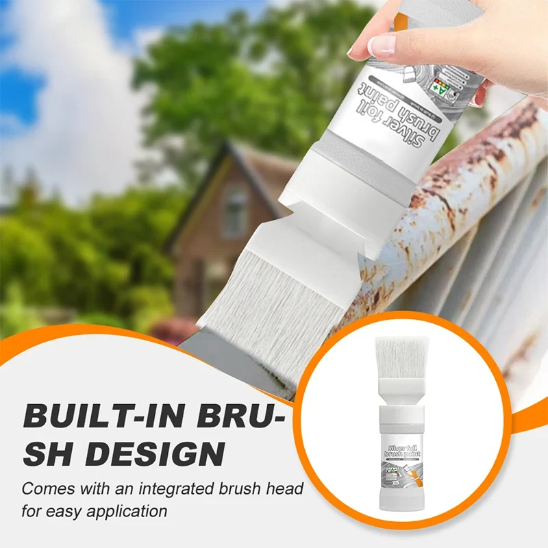 ⏰ LIMITED TIME 50% OFF! 🔥✨Water-Based Metallic Silver Paint with Built-in Brush
